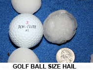 GOLF BALL SIZE HAIL